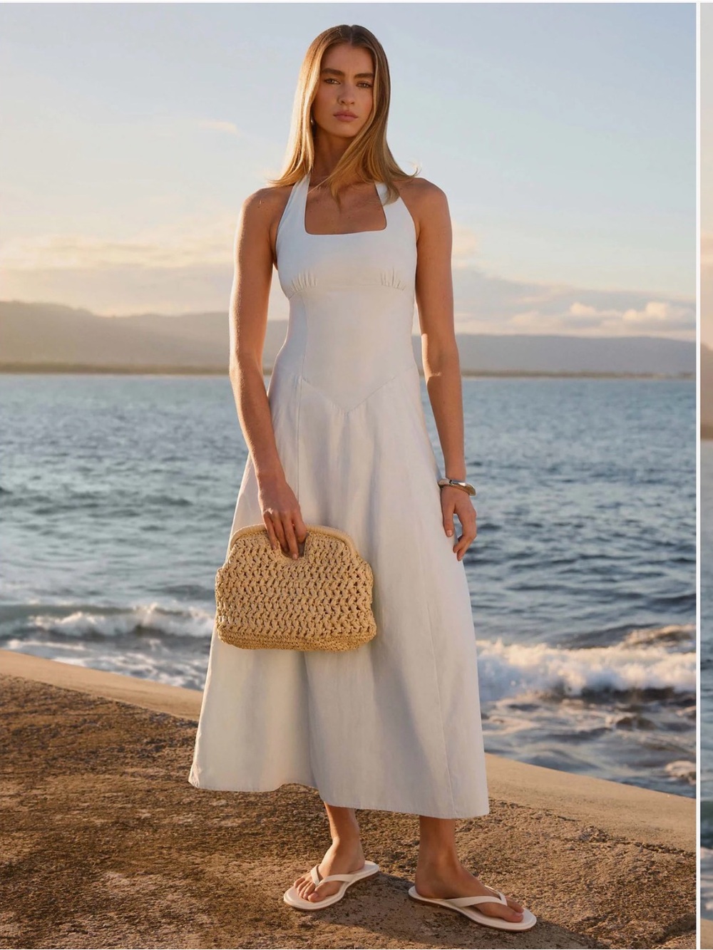 Peppermayo White Halter Maxi Dress